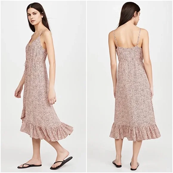 🐆 Rails, Frida Dusty Rose Spotted High-Low Dress